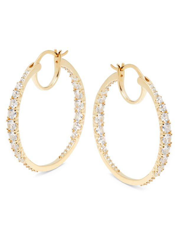 Nadri ​Liz 18K-Gold-Plated Cubic Zirconia Large Hoop Earrings