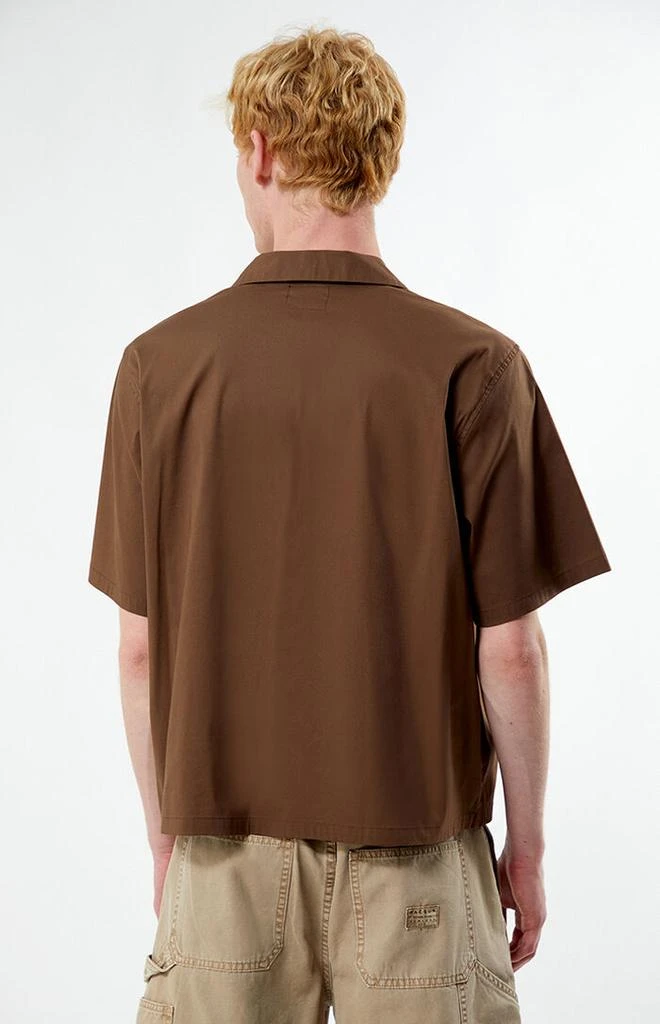 PacSun Brown Solid Oversized Camp Shirt 4