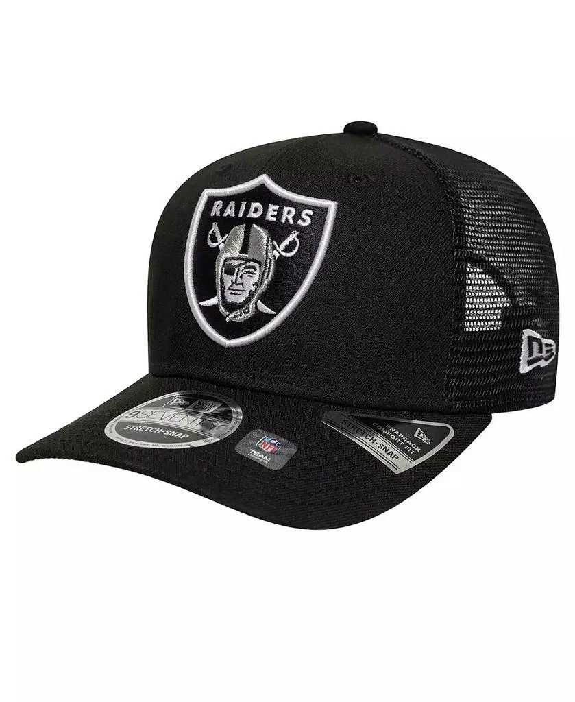 New Era Men's Black Las Vegas Raiders Main Trucker 9SEVENTY Stretch-Snap Hat 1