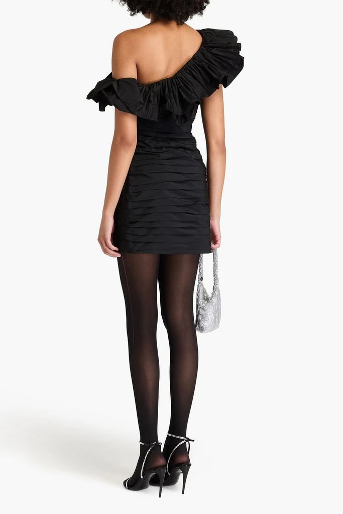 REBECCA VALLANCE Chloe one-shoulder ruffled taffeta mini dress 3