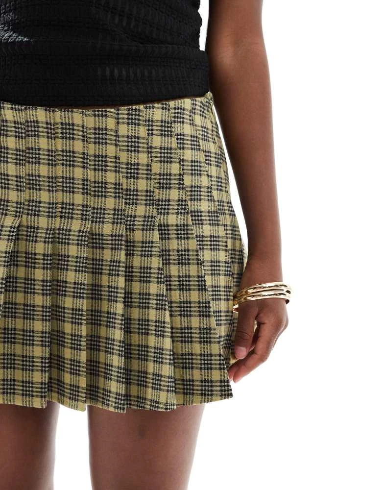 Motel Motel cida tartan mini skirt in yellow check 3