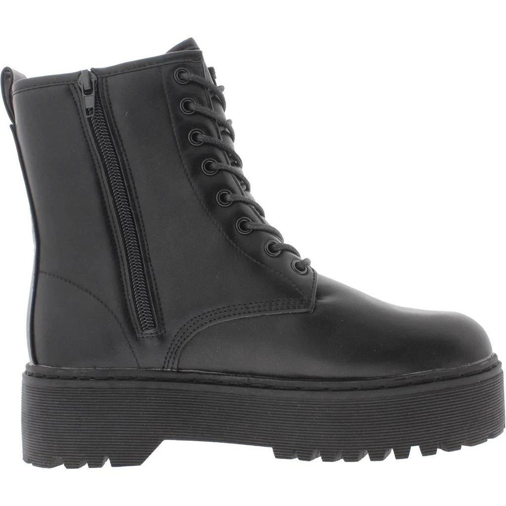 C&C California Lucie Womens Faux Leather Lug Sole Combat & Lace-up Boots 2