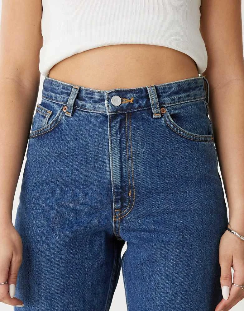 Monki Monki Taiki high waist balloon leg jeans in dark blue 5