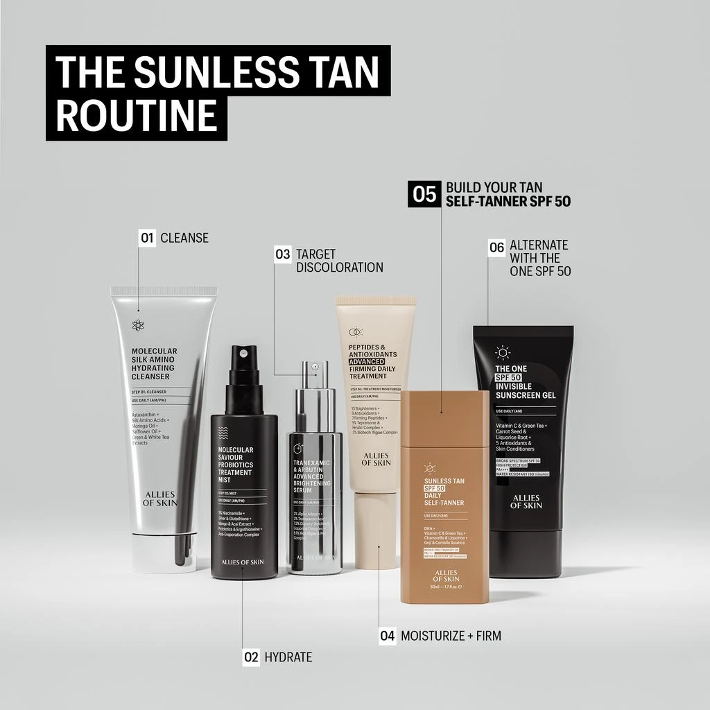 Allies of Skin Allies of Skin Sunless Tan SPF 50 Daily Sunscreen + Self-Tanner 50ml 9