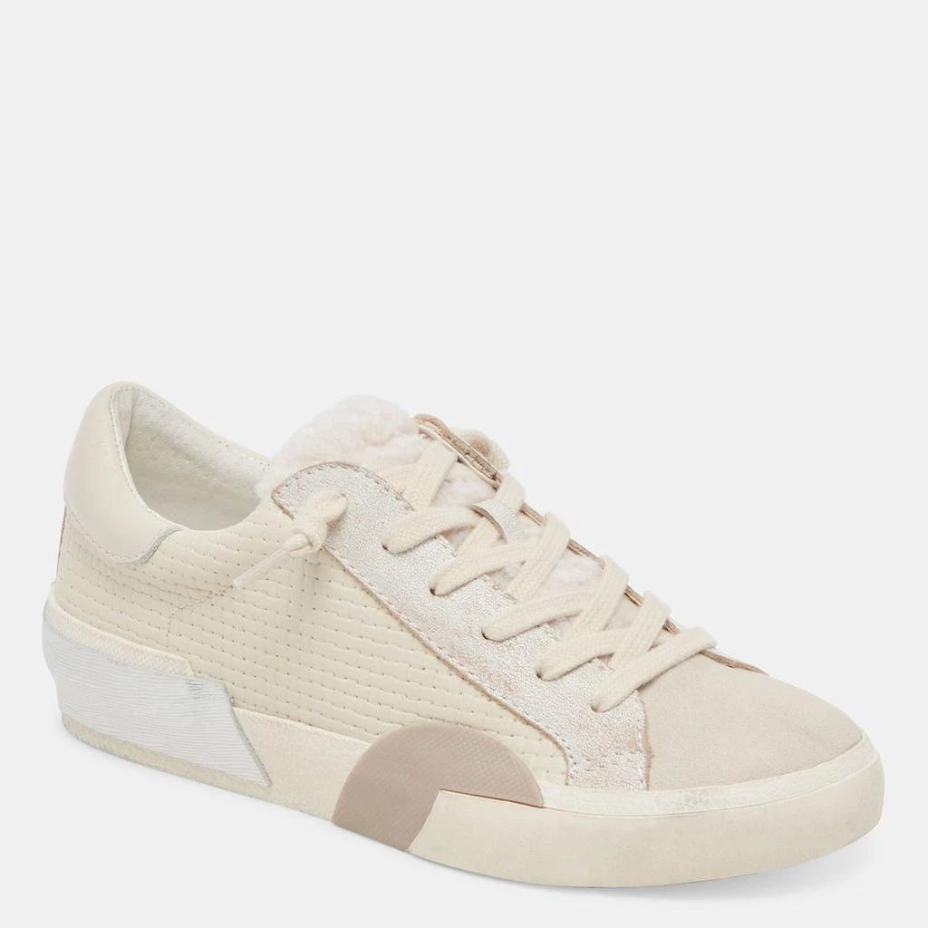 Dolce Vita Zina Plush Sneakers Off White Woven 2
