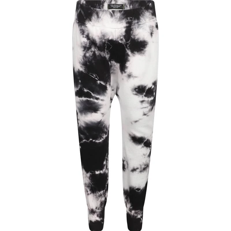 Wee Monster Tie dye sweatpants in black and white 1