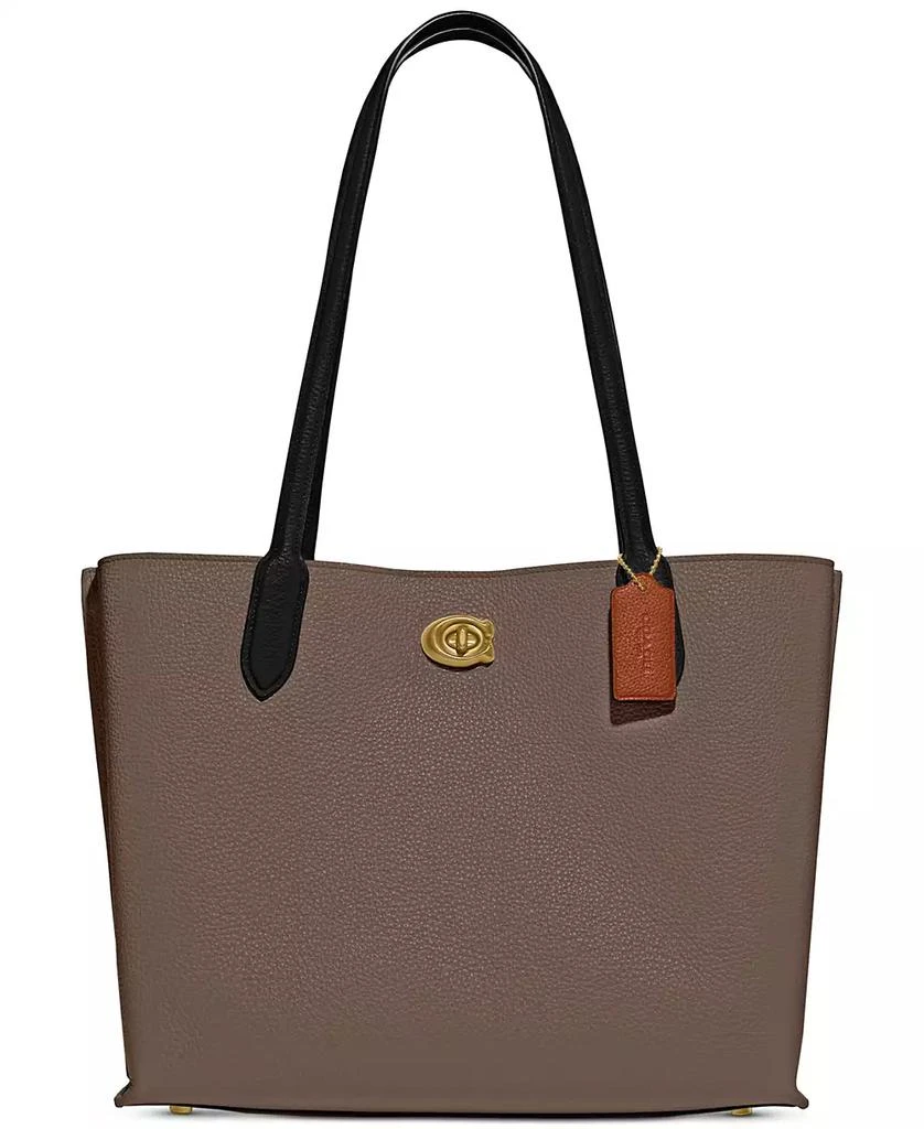 Coach Colorblock Leather with Coated Canvas Signature Interior Willow Tote 1