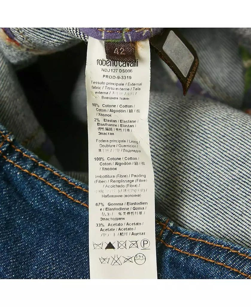 Pre-Owned Roberto Cavalli Women
s Blue Denim Embellished Bustier Mini Dress 6