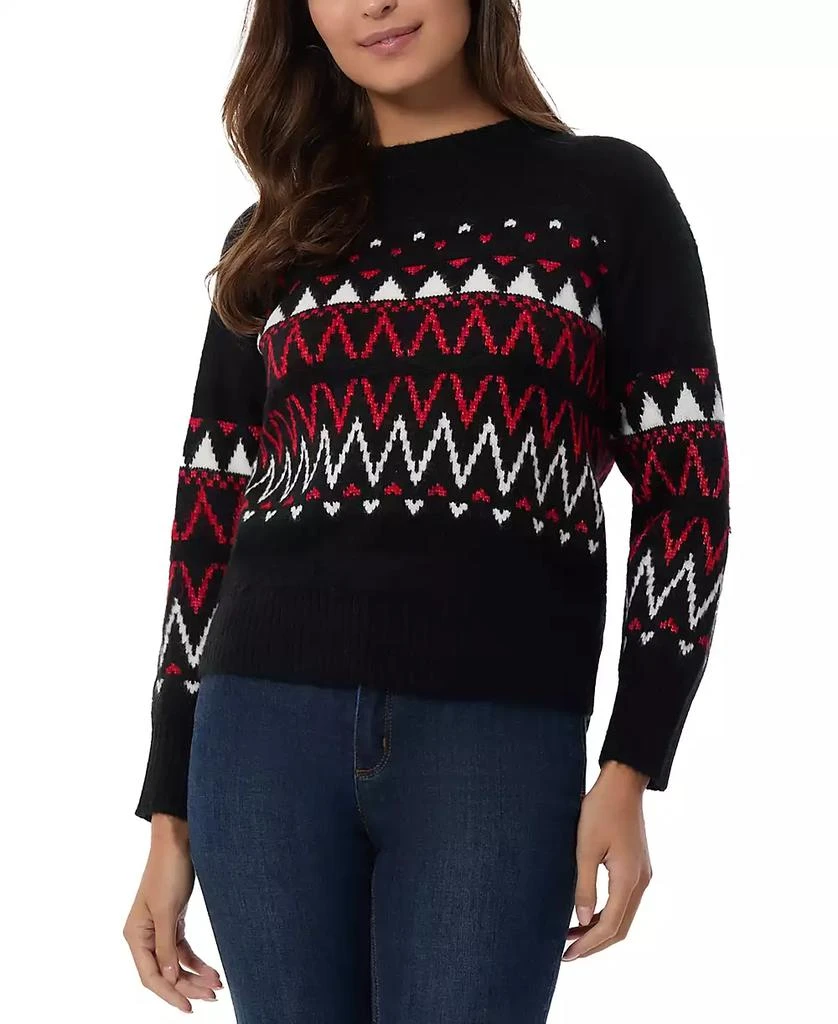 JONES NEW YORK Women's Fair Isle Crewneck Sweater & Scarf 1