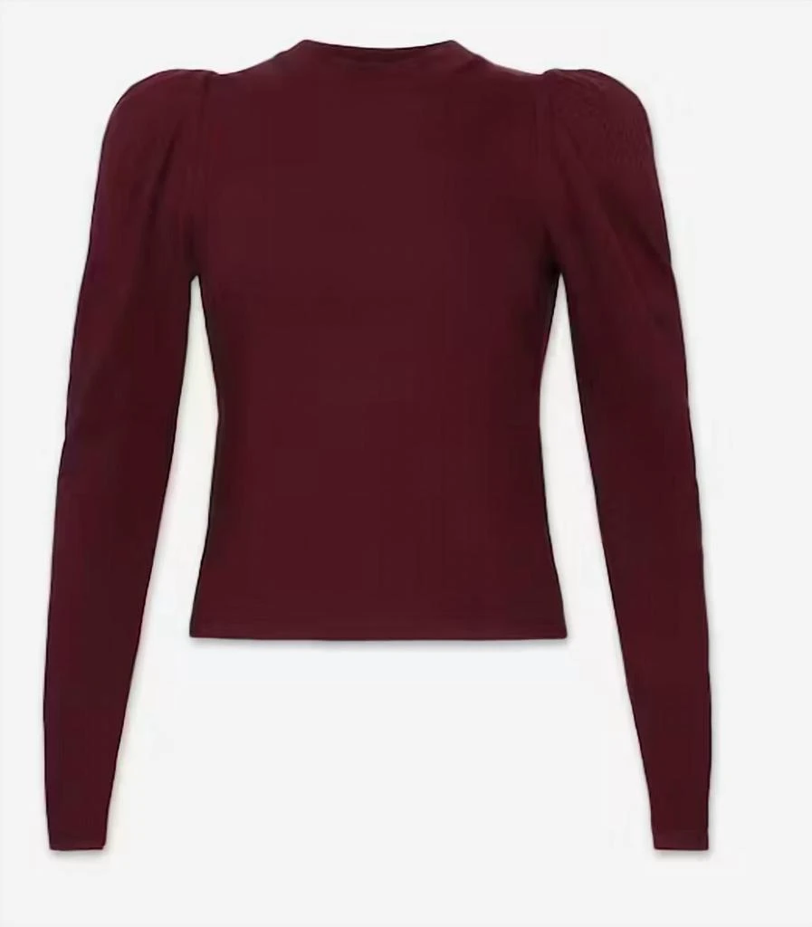 FRAME Women Draped Femme Long Sleeve Tee In Burgundy 1