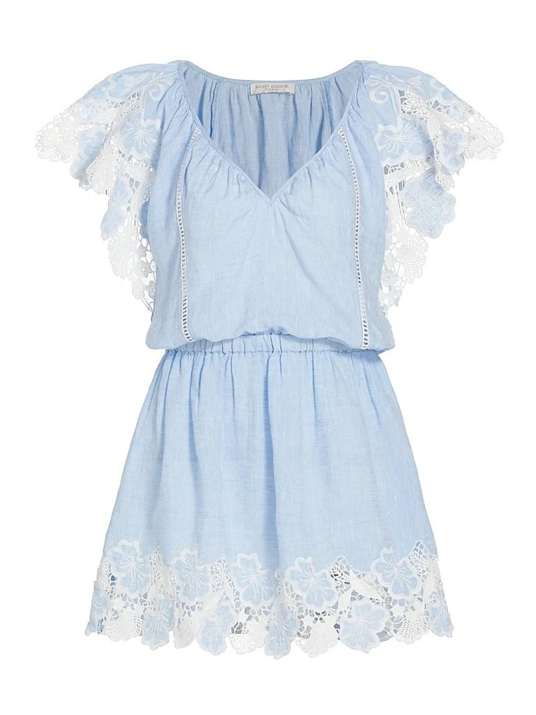 Ramy Brook Rya Linen Lace-Trimmed Minidress 1