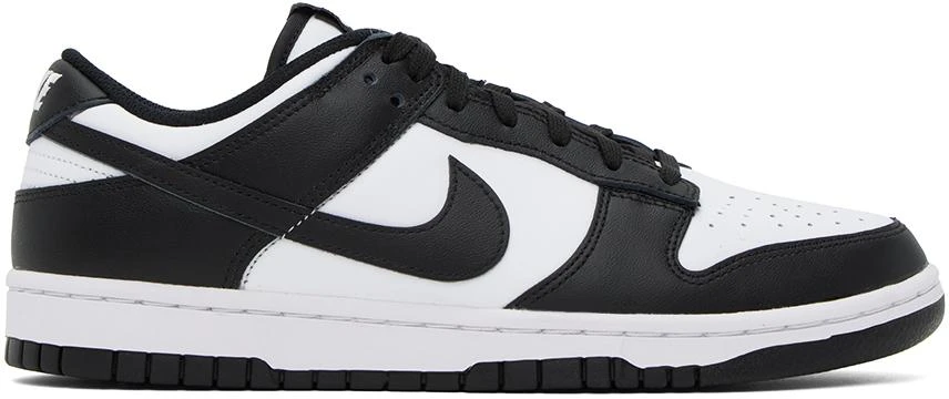 NIKE Black & White Dunk Low Sneakers 1