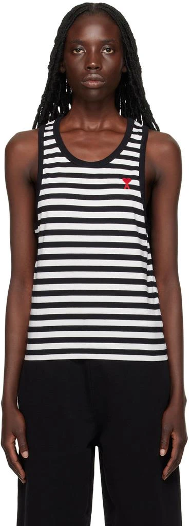 AMI Paris Black & White Ami de Cœur Tank Top 1