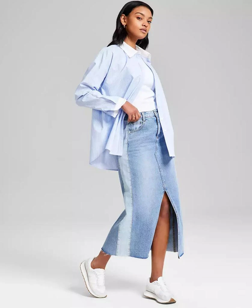 And Now This Women's Two-Tone Raw-Edge-Hem Denim Skirt, Exclusively at Macy's 1