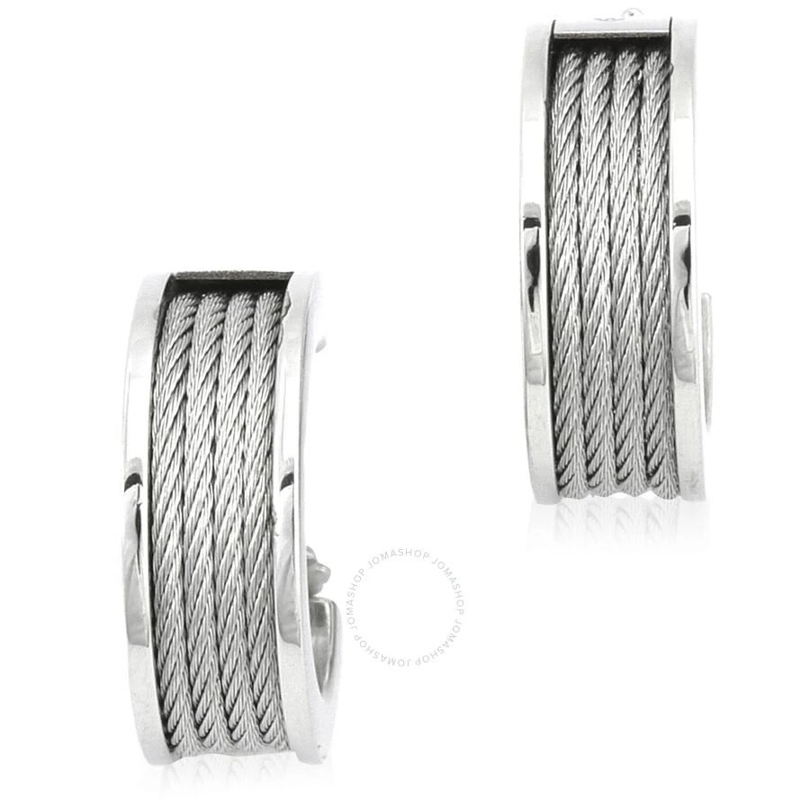 Charriol Forever Stainless Steel Cable Hoop Earrings 1