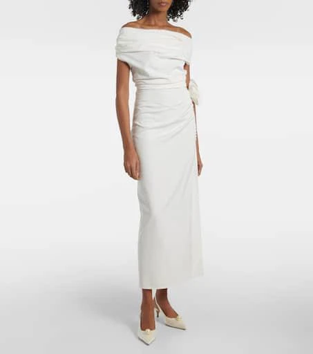 Magda Butrym Leather-trimmed satin slingback sandals 3