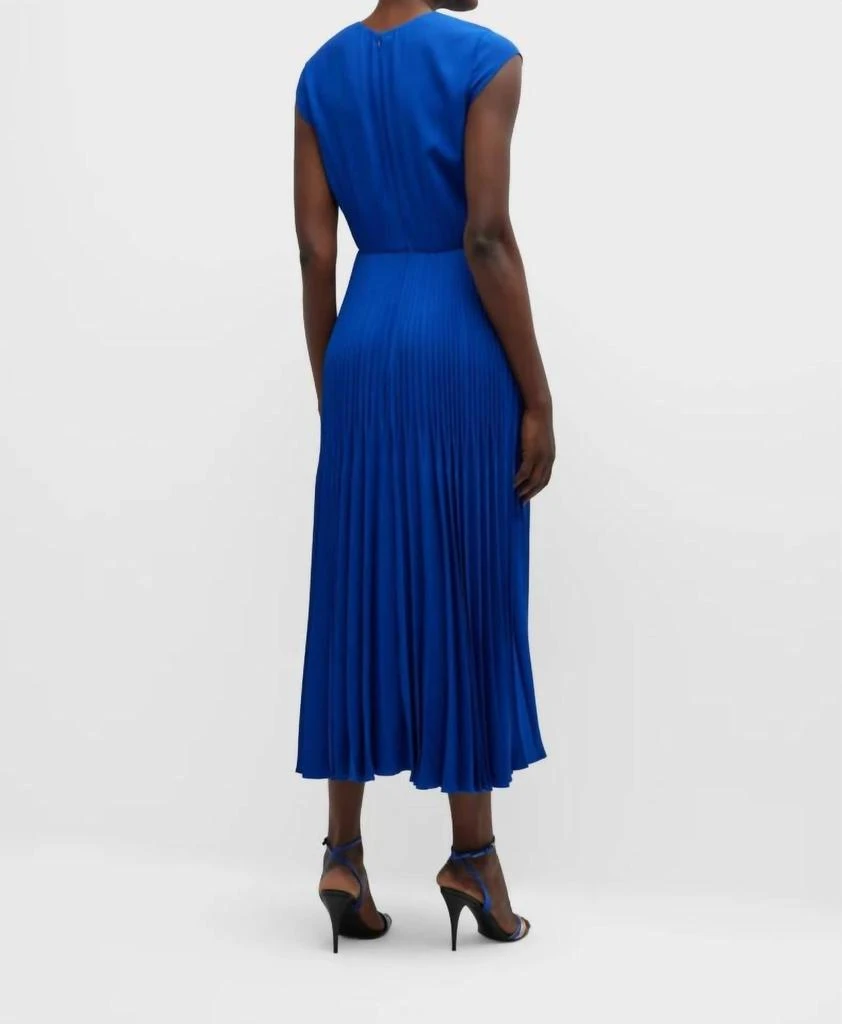 Jason Wu Cap-Sleeve Pleated Midi Dress In Klein Blue 3