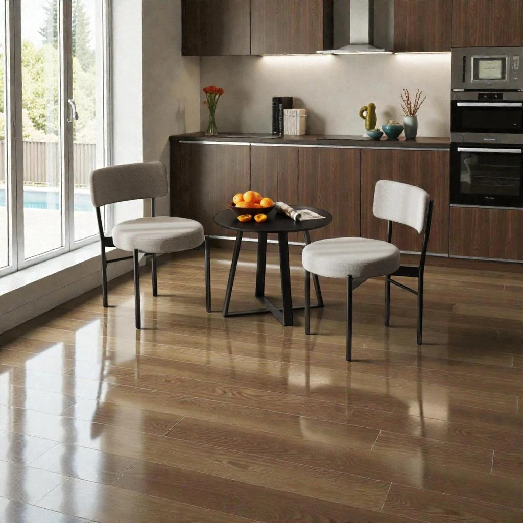 Hivvago Pair of 2 Dining Chairs with Cushioned Seats and Supportive Curved Back