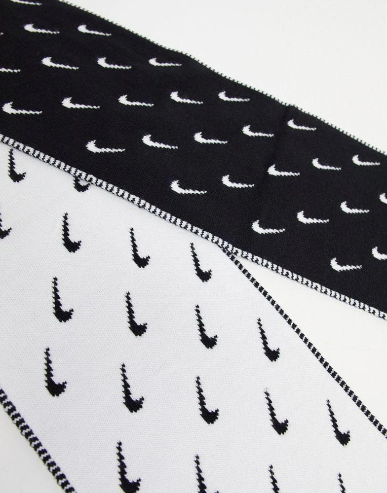 NIKE Nike scarf with all over swoosh print in black 3