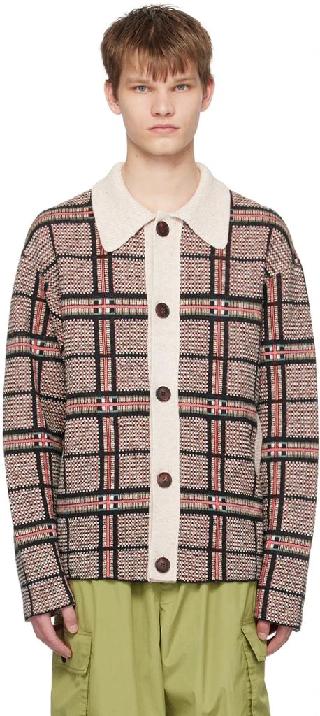 A PERSONAL NOTE 73 Black & Beige Checked Cardigan 1