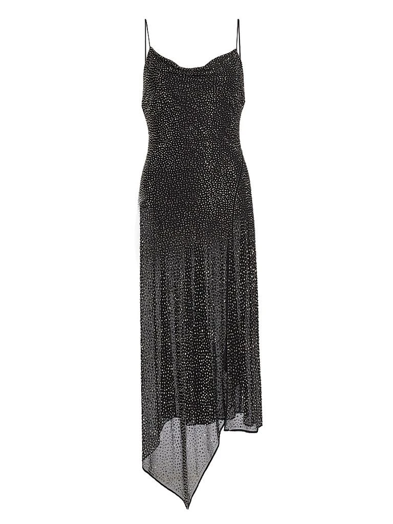 Alice + Olivia Harmony Embellished Asymmetric Midi-Dress