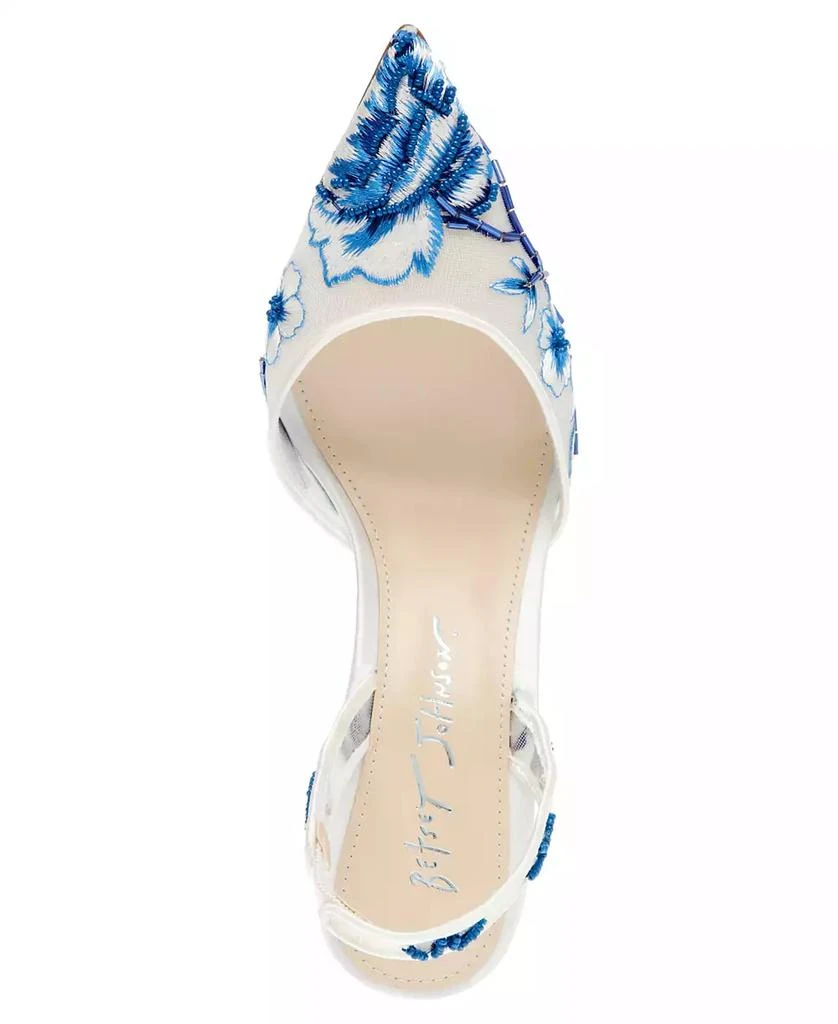 Betsey Johnson Women's Patch Mesh Embroidered Evening Pumps 4