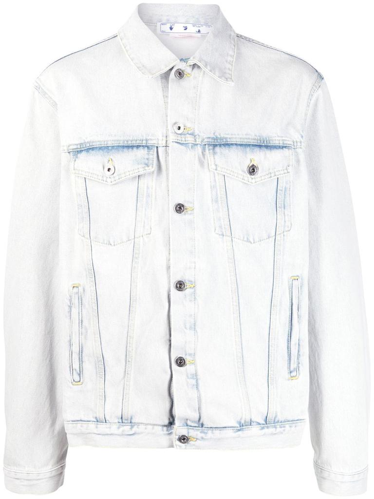 Off-White Skate bleached-effect denim jacket - men -  -  - Blue