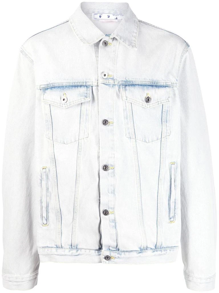 Off-White Skate bleached-effect denim jacket - men -  -  - Blue 1