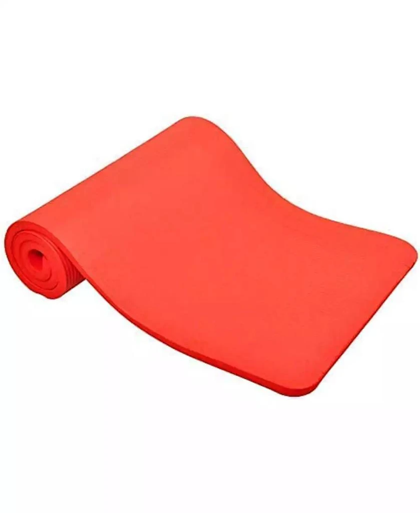 BalanceFrom Fitness GoCloud 1" Extra Thick Exercise Mat w/Carrying Strap, Red 10