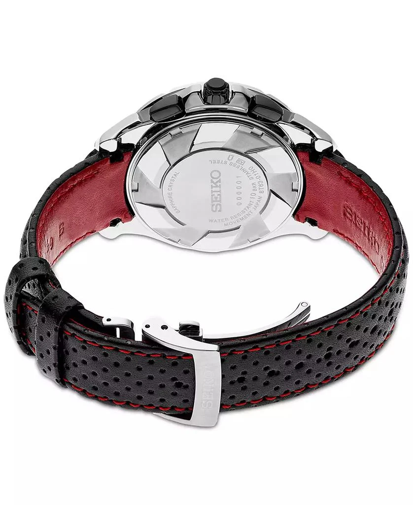 Seiko Men's Chronograph Coutura Black Perforated Leather Strap Watch 42mm 3