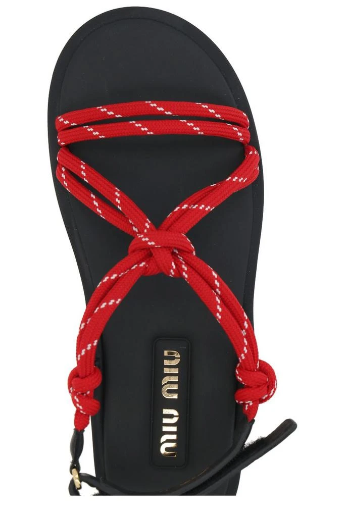 Miu Miu Miu Miu Logo-Embossed Flat Sandals 4