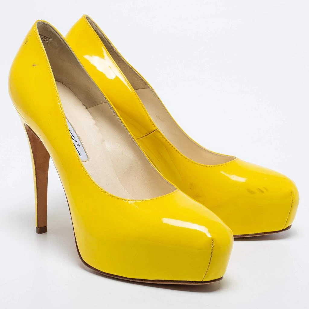 Brian Atwood Brian Atwood Yellow Patent Leather Platform Pumps Size 39 4