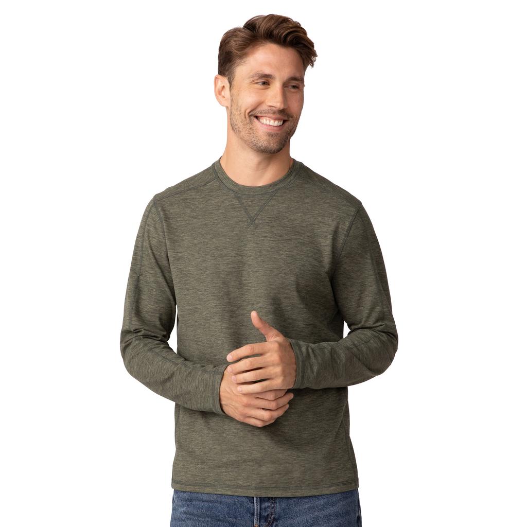 Free Country Men's FreeCycle Sueded Long Sleeve Crew Neck