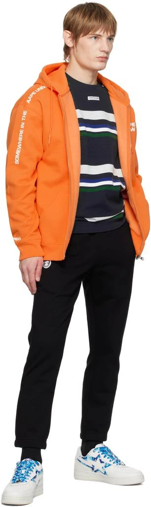 AAPE Orange 'AAPE NOW' Hoodie 4