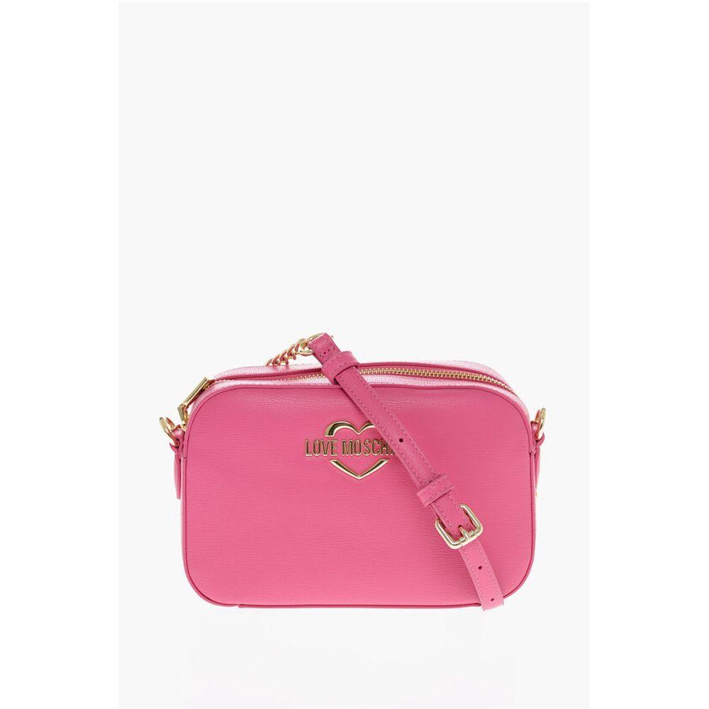 Moschino LOVE Faux Leather Crossbody Bag with Golden Women's Details