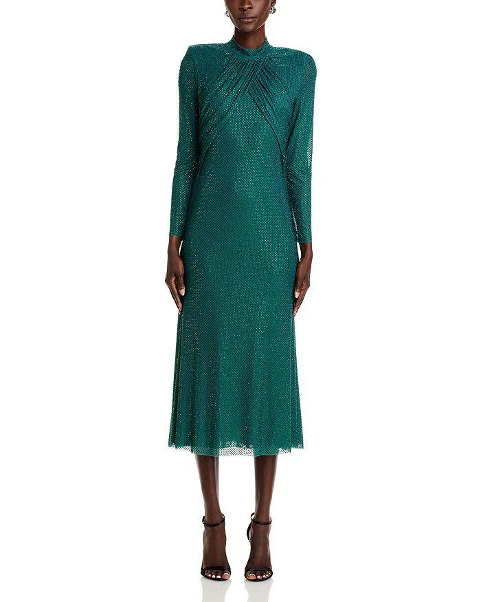 Self Portrait Rhinestone Mesh Midi Dress 7