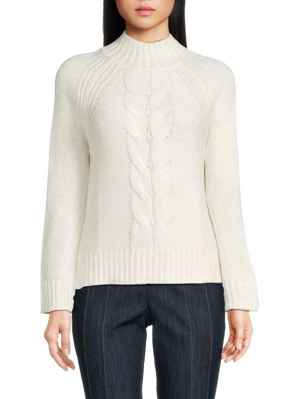 Tommy Hilfiger Chunky Cable Knit Mock Turtleneck Sweater 1