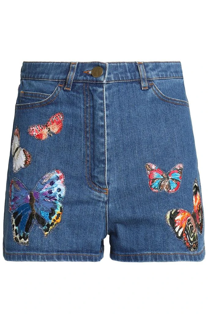 Valentino Embroidered denim shorts