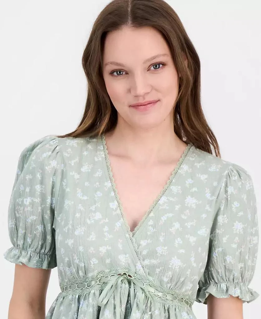 Tinseltown Juniors
Printed Puff-Sleeve Babydoll Top 3