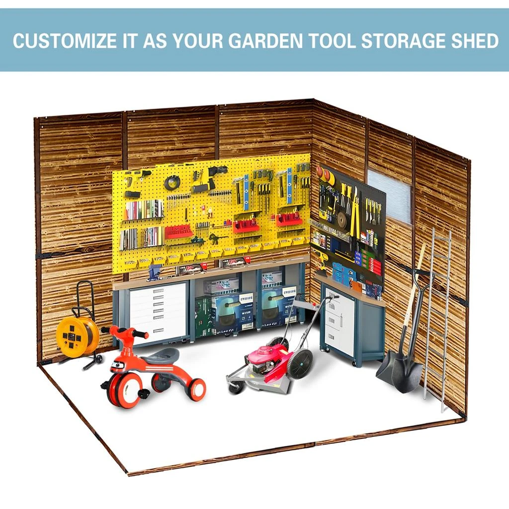 Streamdale Furniture Streamdale 8x8 Iron-Wood Tool Shed, Nature & Function 6
