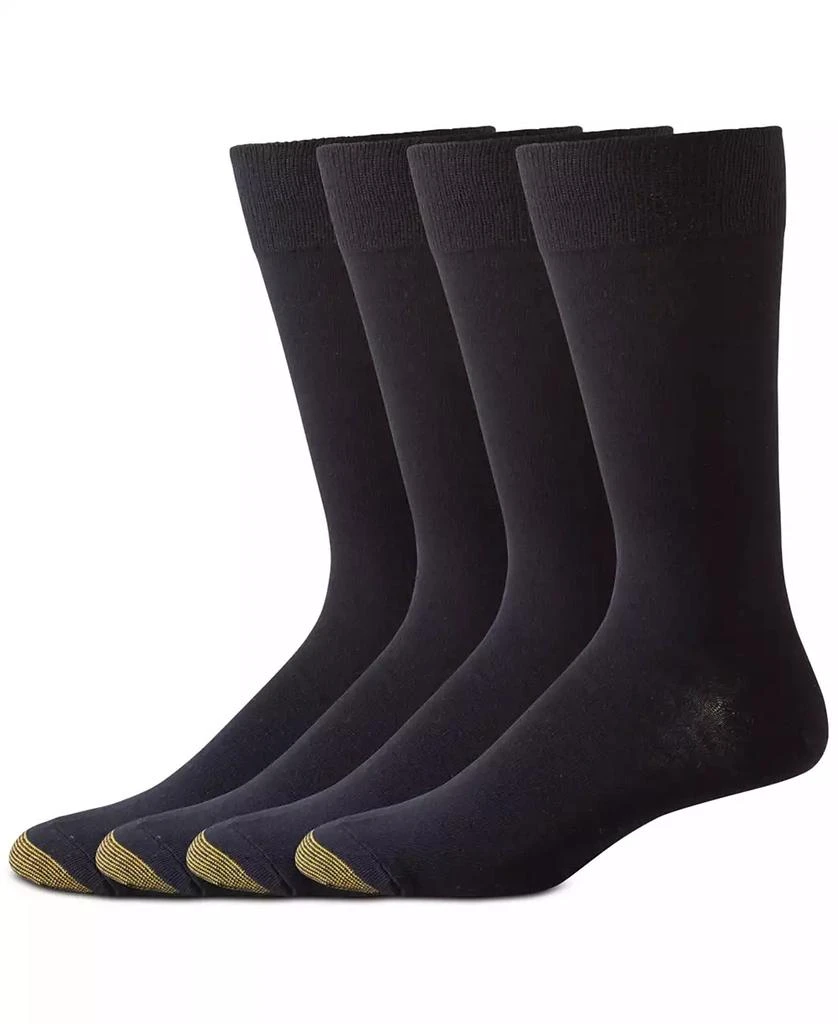 Gold Toe Men's 4-Pack Dress Flat Knit Crew Socks, Created for Macy's 1