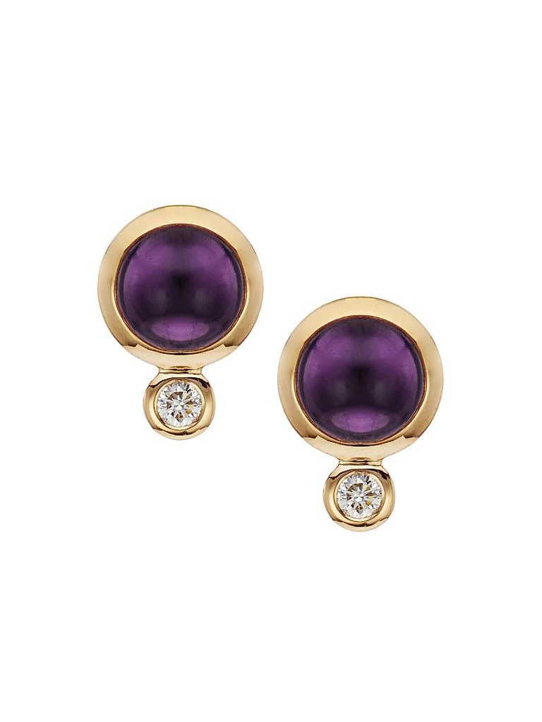 Tamara Comolli Bouton 18K Rose Gold, Amethyst & Diamond Stud Earrings 1