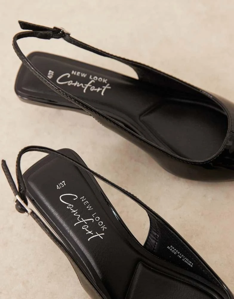 New Look New Look pointed kitten heeled shoe in black 2