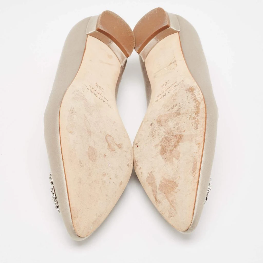 Manolo Blahnik Manolo Blahnik Light Grey Satin Hangisi Flats Size 38.5 6