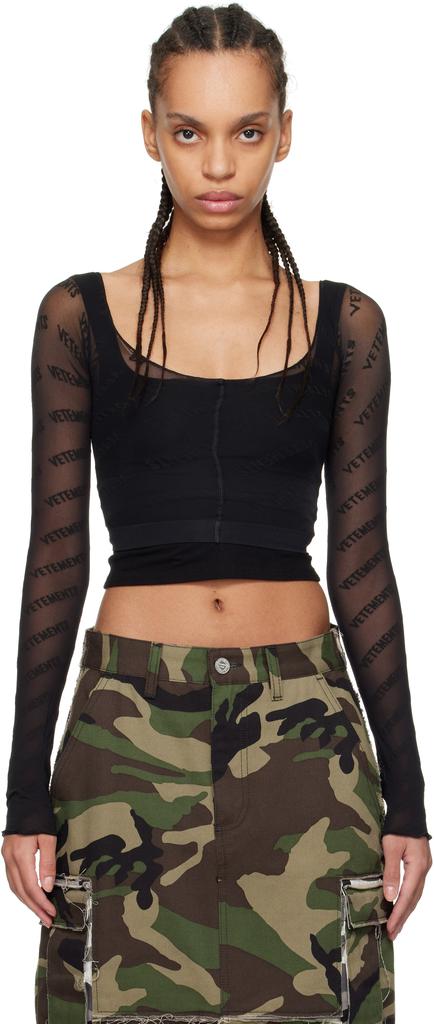 Vetements Black Logo Stockings Top