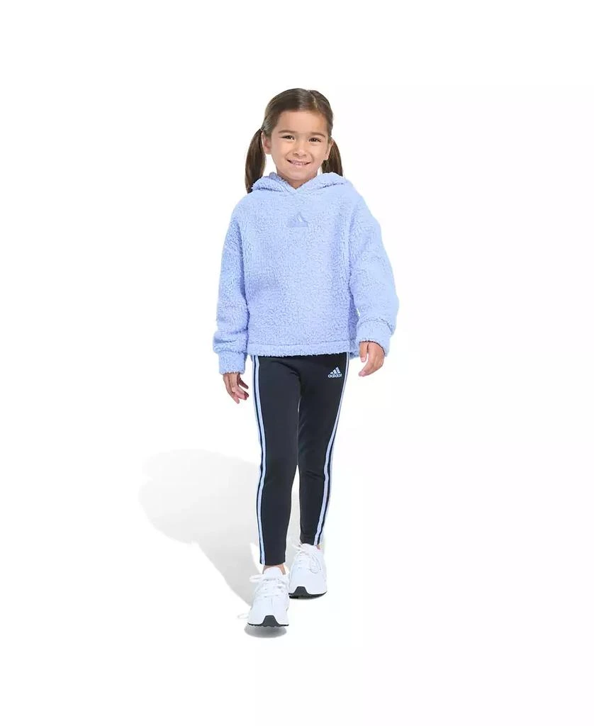 Adidas Little & Toddler Girls Long Sleeve Hooded Sherpa Legging, 2-Piece Set