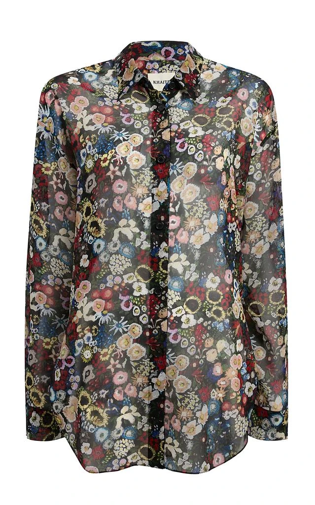 Khaite Khaite Goya Floral Silk-Chiffon Shirt - Moda Operandi