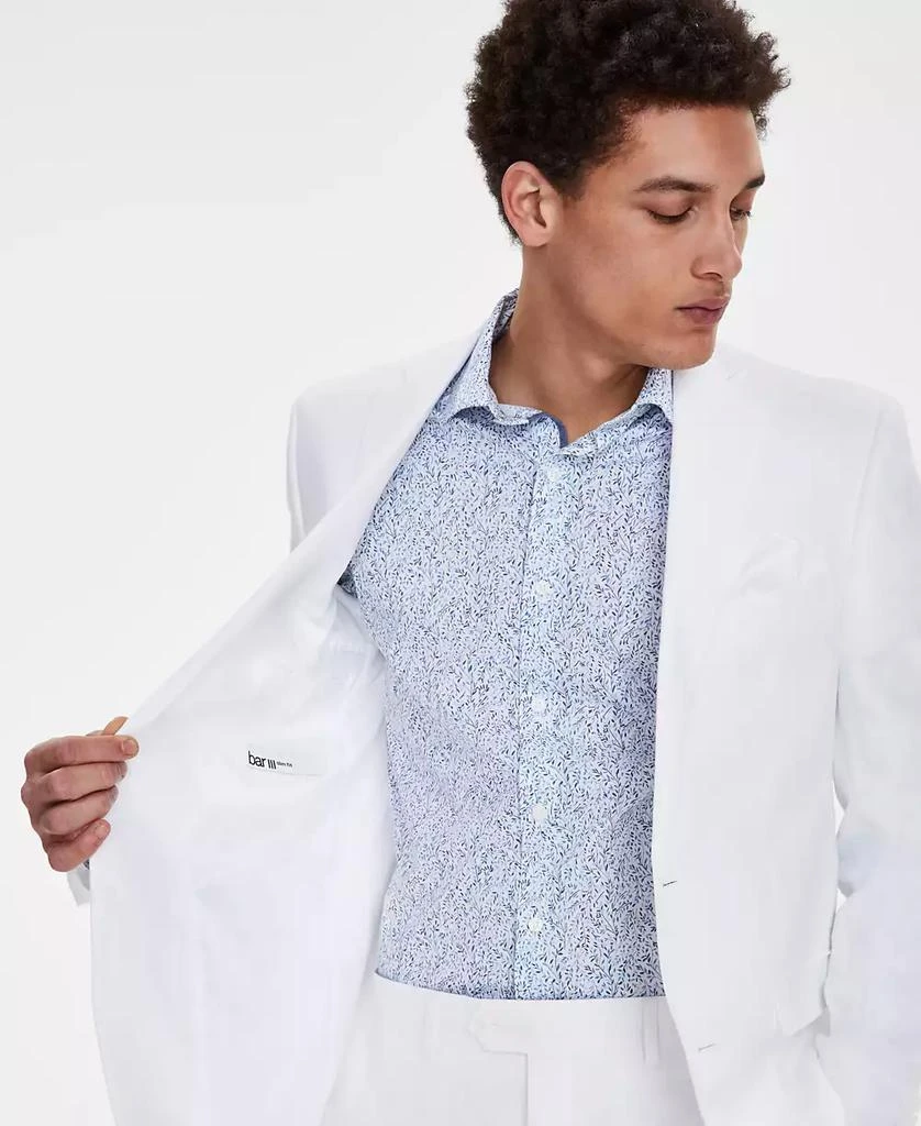 Bar III Men's Slim-Fit White 100% Linen Suit Jacket, Created for Macy's 3