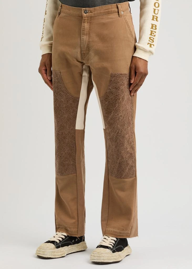 JEANIUS BAR ATELIER Panelled straight-leg canvas jeans 2