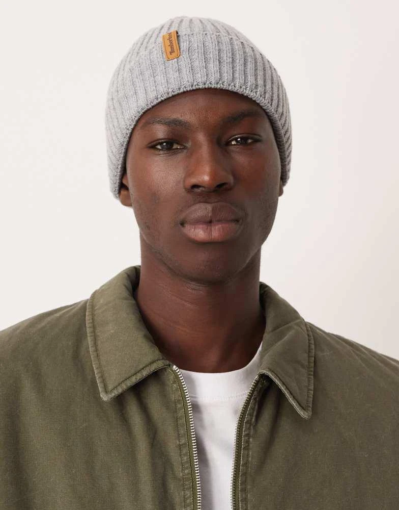 Timberland Timberland Rib knit beanie in medium grey heather from ASOS